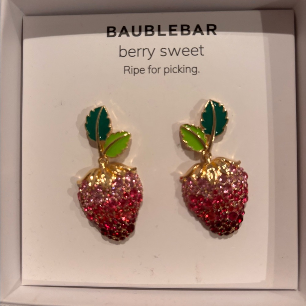BaubleBar Strawberry Crystal Earrings